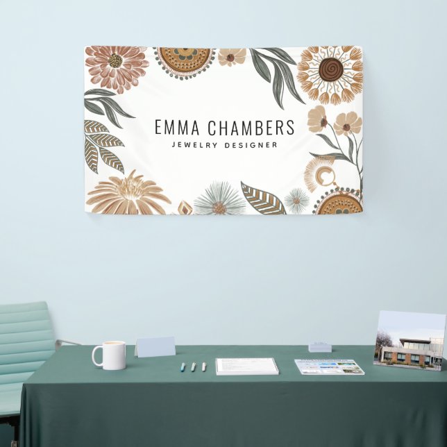 Boho-Schmuckdesigner floral Banner (Messeveranstaltung)