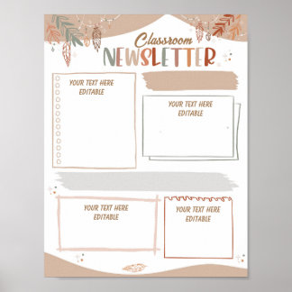 Boho School Newsletter-Vorlage Poster