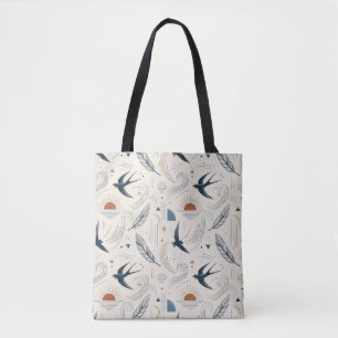Boho Schwalbe & Sonne Tote Bag