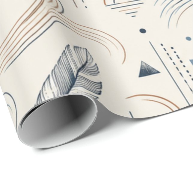 Boho-Schwalbe & Sonnengeschenkpapier Geschenkpapier (Rolleneckpunkt)
