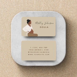 Boho-Schwangeren-Illustration Doula Hebamme Chic Visitenkarte