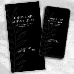 Boho Schwarz-Weiß Vintage Botanische Hochzeit