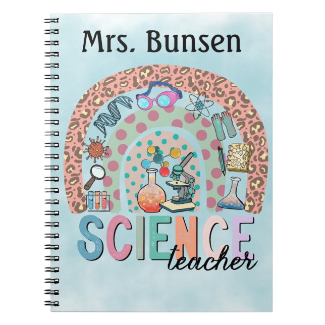 Boho Science Themed Rainbow Personalisiert Notizblock (Vorderseite)
