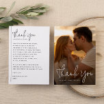 Boho Script & Classic Typografy Foto Wedding Dankeskarte<br><div class="desc">Ein modernes Foto Dankeschön Karte, um unsere Boho Script & Classic Typografie 2 Fotos Hochzeit Sammlung. Dieses Design verfügt über ein Foto der Verlobung Ihrer Wahl und "danke" ist in einem handgeschriebenen Boho geschrieben. Die Rückseite des Designs verfügt über eine maßgeschneiderte herzliche Danksagung an Freunde und Familie zum Ausdruck bringen....</div>