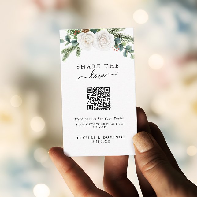 Boho Script Evergreen Wedding Share The Love Begleitkarte (Von Creator hochgeladen)