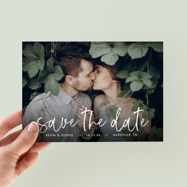 Boho Script-Foto-Overlay Save the Date (Von Creator hochgeladen)