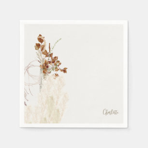 Boho Script Pampas Brautparty Cocktail Serviette