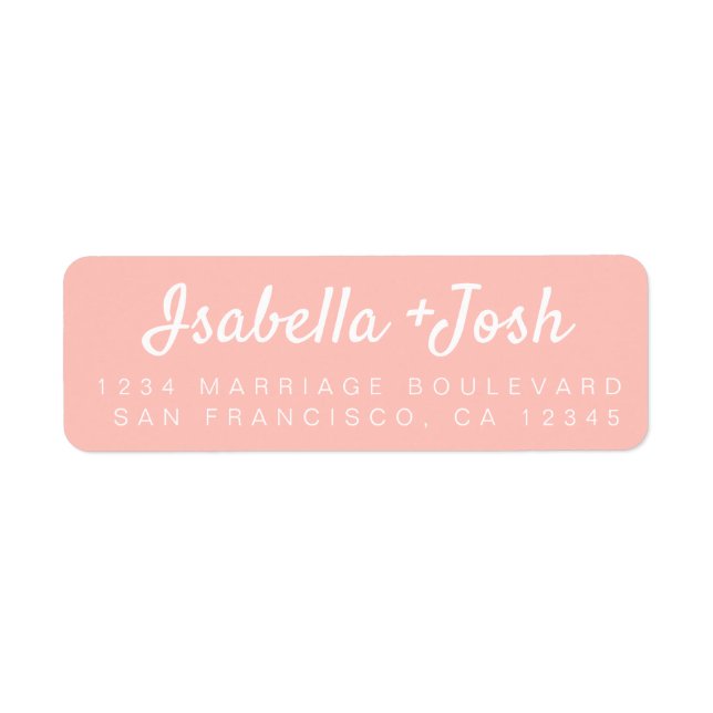 Boho Script Pastel Pink Wedding Rücksendeadresse (Vorne)
