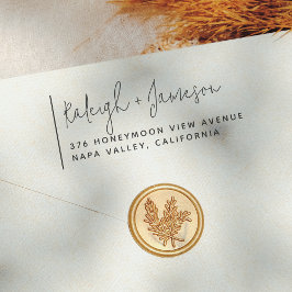 Boho Script Simple Typography Couple Names Wedding Permastempel