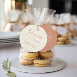 Boho Script Terracotta Cream Wedding Vielen Dank Geschenkanhänger