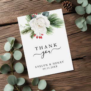 Boho Script Typografie Evergreen Wedding Vielen Da Mitteilungskarte