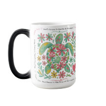 Boho Sea Turtle Christlich, 11 oder 15oz, Rosa/Grü