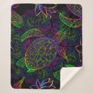 Boho Sea Turtle: Psychedelic Mandala Pattern Sherpadecke