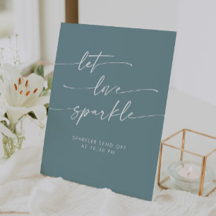 Boho Seafoam Aquamarin Sparkler Hochzeit abschicke Sockelschild
