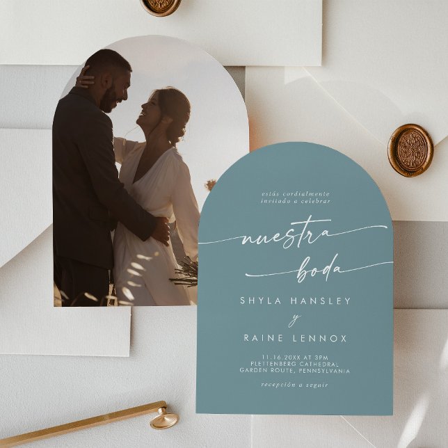 Boho Seafoam Aquamarines Foto Einladung (Von Creator hochgeladen)