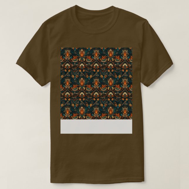 Boho Seamless Pattern Bohemische Hippie Sinti und  T-Shirt (Design vorne)