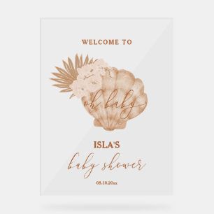 Boho Seashell Baby Dusche Willkommen Acrylschild