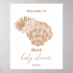 Boho Seashell Baby Dusche Willkommen Poster