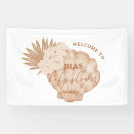Boho Seashell Baby Shower Banner