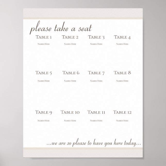 Boho Seating Chart Value Poster Paper (Matte) (Vorne)