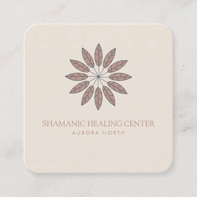 Boho Shamanic Healing Individuelle Name Quadratische Visitenkarte (Vorderseite)