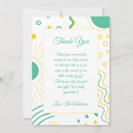 Boho Shape Baby Dusche Dankeskarte