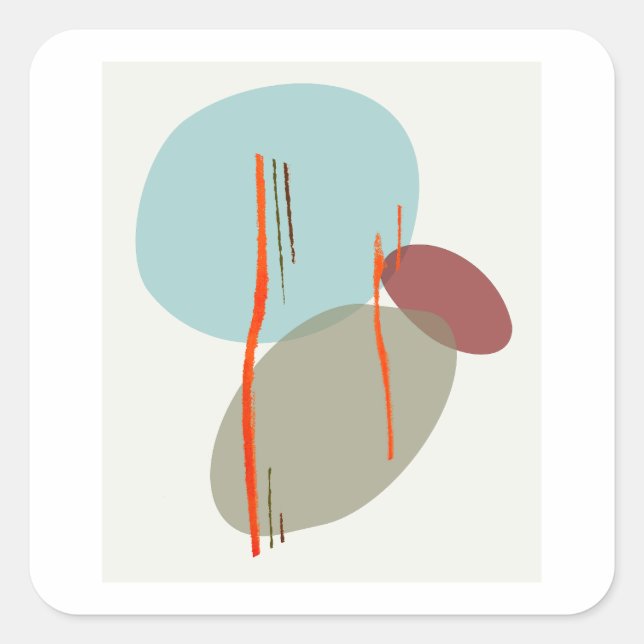 Boho Shapes Quadratischer Aufkleber (Vorderseite)