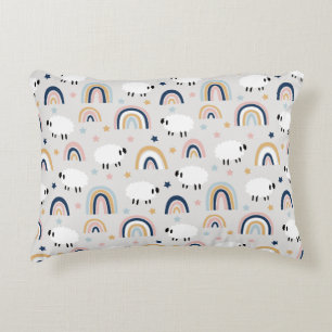 Boho Sheep Rainbow Print Dekokissen