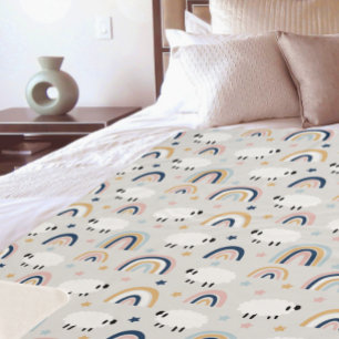 Boho Sheep Rainbow Print Sherpadecke