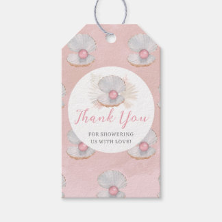 Boho Shell Rosa Perlen-Ocean Baby Shower Geschenka Geschenkanhänger