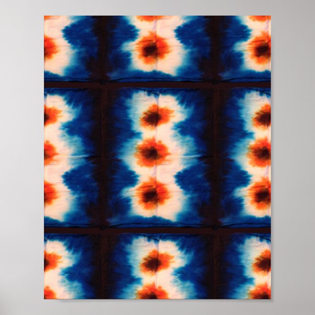 Boho Shibori Gefärbte Krawatte Poster (Vorne)