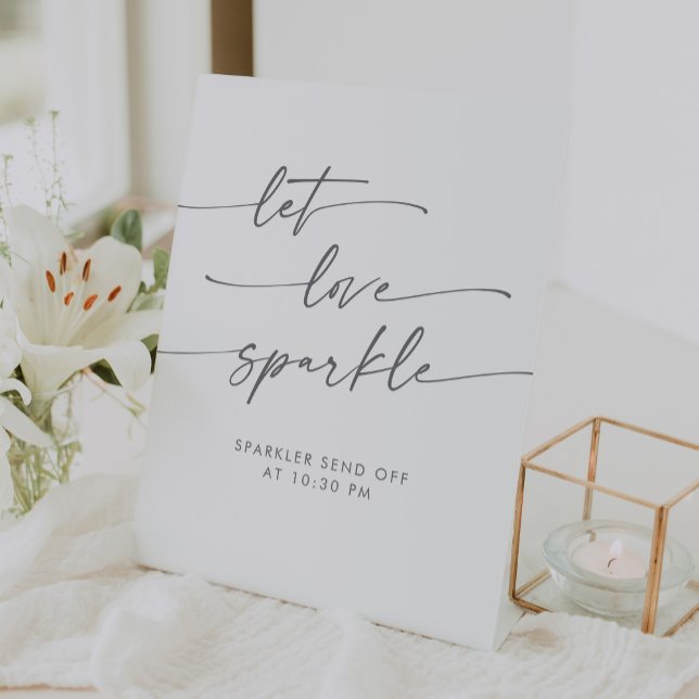Boho Silver Gray Sparkler sendet Hochzeit ab Sockelschild (Boho Silver Gray Sparkler Send Off Wedding Pedestal Sign)