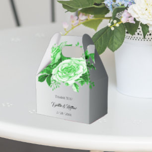 Boho Silver und Green Rose Hochzeit Geschenkschachtel