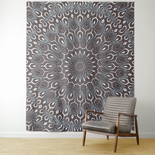 Boho Silver Vintag Reiki Yoga Mandala Hintergrund Wandteppich