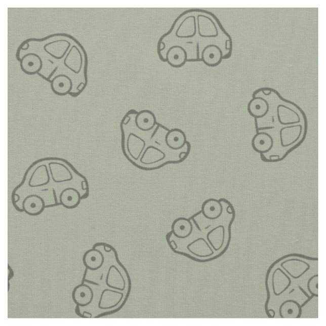 Boho Simple Autos Fahrzeug Modern Junge Salbei Grü Stoff (Nahaufnahme)