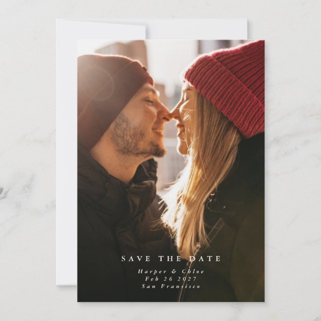 Boho Simple Elegant Wild Blume Wedding Save The Date (Vorderseite)