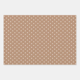 Boho Simple Modern Brown Sage Neutral Polka Dot Geschenkpapier Set
