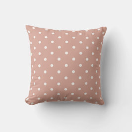 Boho Simple Modern Girly Polka Dot Neutral Pink Kissen