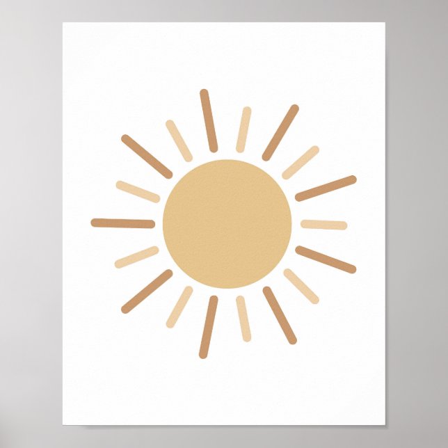 Boho Simple Sun Minimalistisch Kids Decke Poster (Vorne)