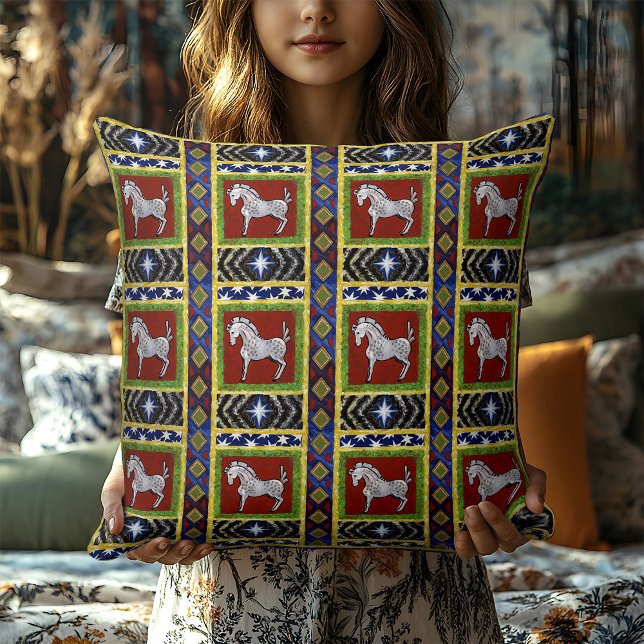 Boho Sinti und Roma Folk Art Colonial Hütte Kissen (Von Creator hochgeladen)