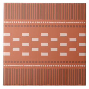Boho skandinavische Linien Dots Rust Fliese