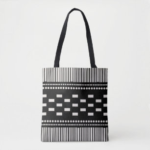 Boho skandinavische Linien Dots Schwarz-weiß
