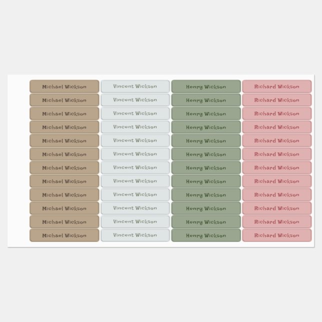 Boho Skinny Adhey wasserdicht Etiketten (Blatt)