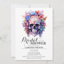 Boho Skull Gothic Watercolor Brautparty