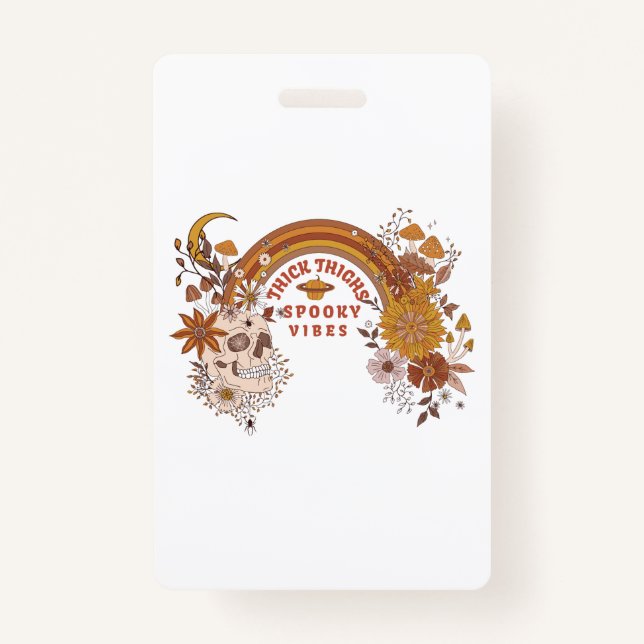 Boho Skull Halloween Autumn Hexchy Thick Thighties Ausweis (Vorderseite)