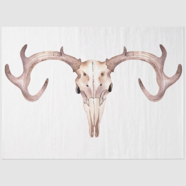 Boho Skull und Blume Serie Design 1 Seidenpapier (Vorderseite)