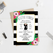 Boho Skunk Little Stinker Baby Shower Einladung