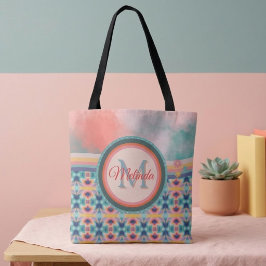 Boho Sky Aquamarin, Orange & Pink Muster