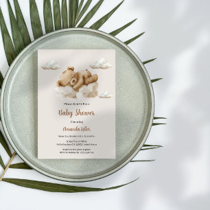 Boho Sleeping Bear Baby Dusche Einladung
