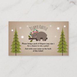 Boho Sleepy Bärenstars Diaper Raffle Begleitkarte